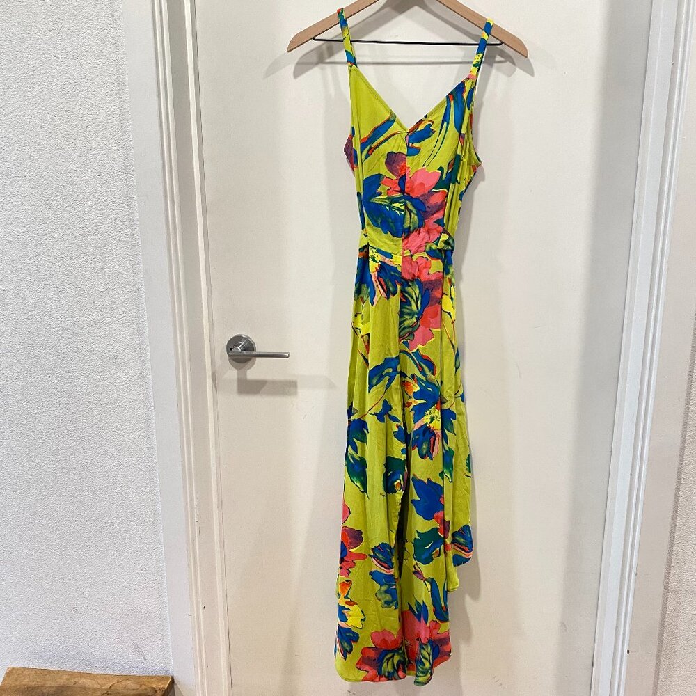 💚 MSK Floral High-Low Jumpsuit | Size M | Green Multi